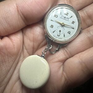 Working Vintage Sheffield Brooch Manual Wind Swiss Made Mint Condition 29mm Runs